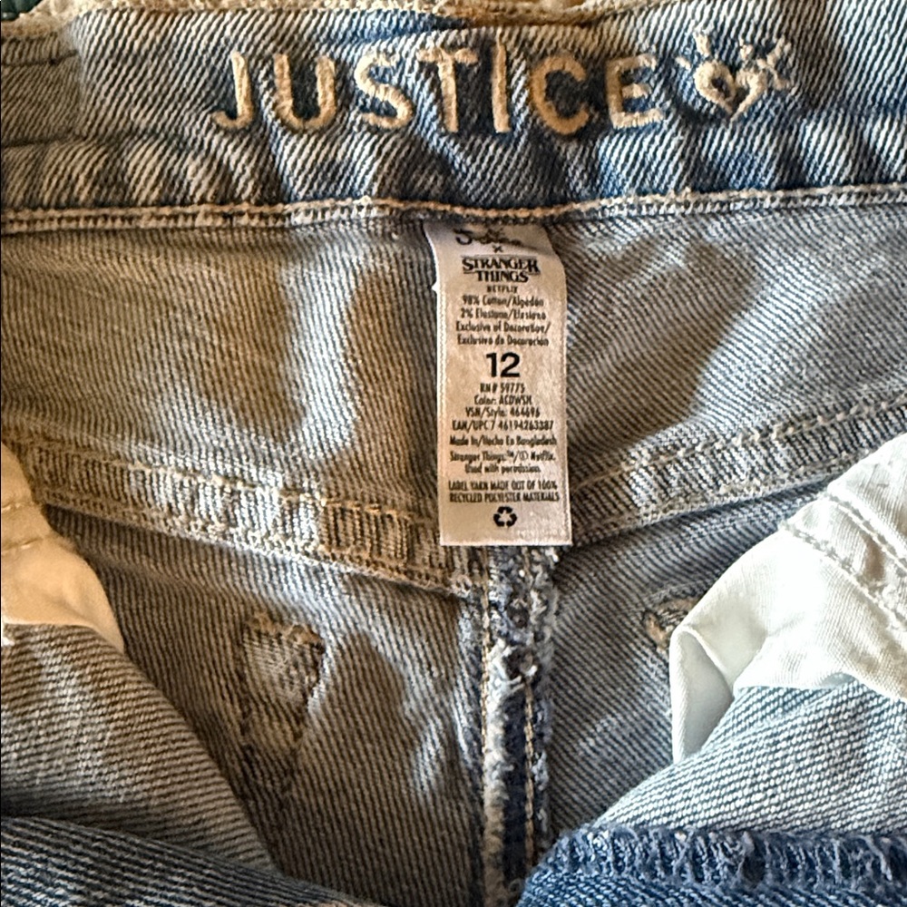 EUC Stranger Things x Justice Light Blue Jeans with Patches & graphics size 12 - Picture 5 of 5